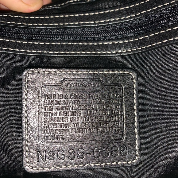 Authentic Coach bag. Perfect condition. Black leather with grey background. - Picture 6 of 6